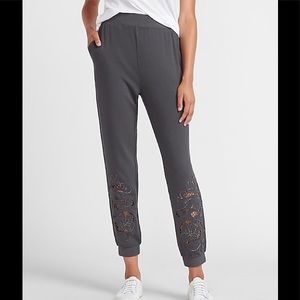 Express high waisted embroidered joggers